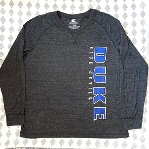 Colosseum Duke Blue Devil's Tee - Raglan Heathered Grey & Long Sleeve - Size XXL